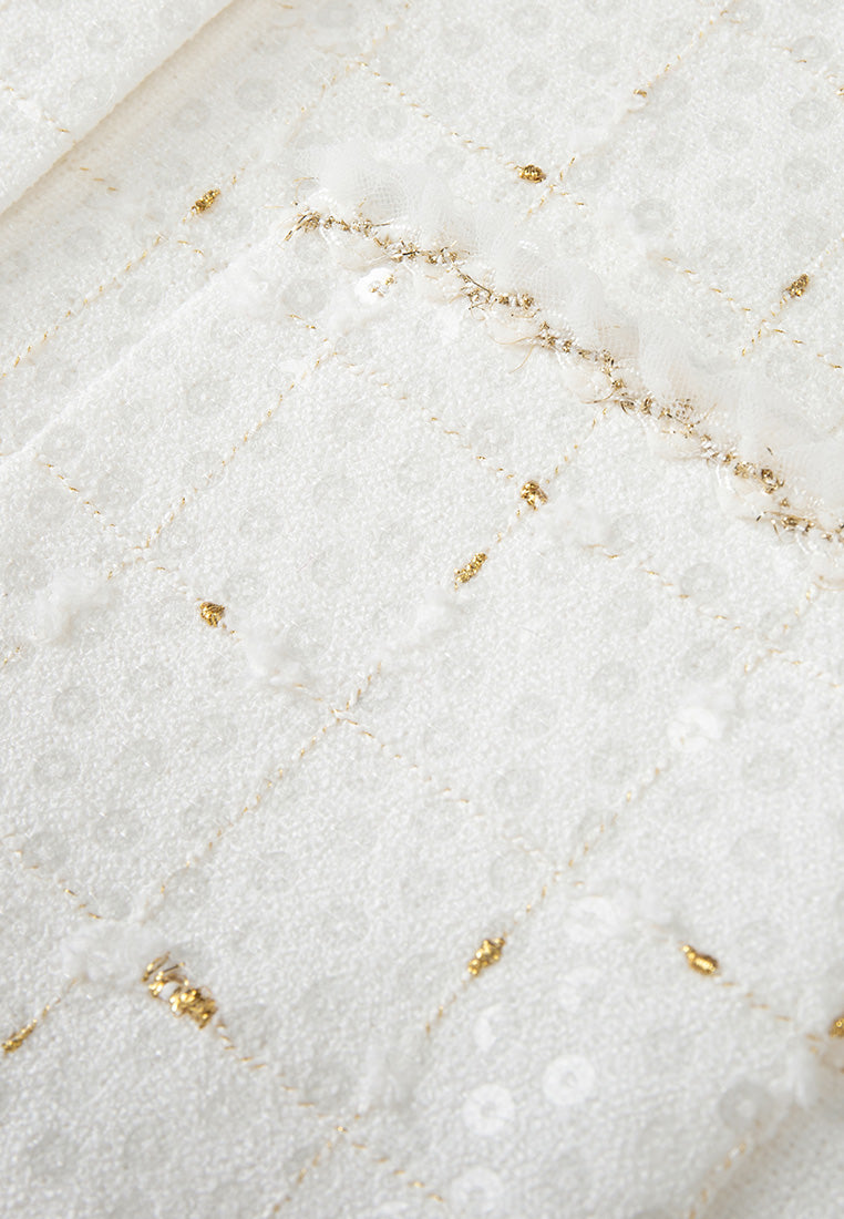 Sequined Lurex-detail Patch-pocket Jacket