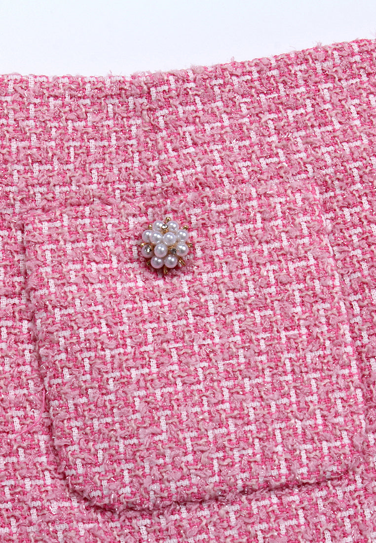 Rose Bloom Tweed Skirt