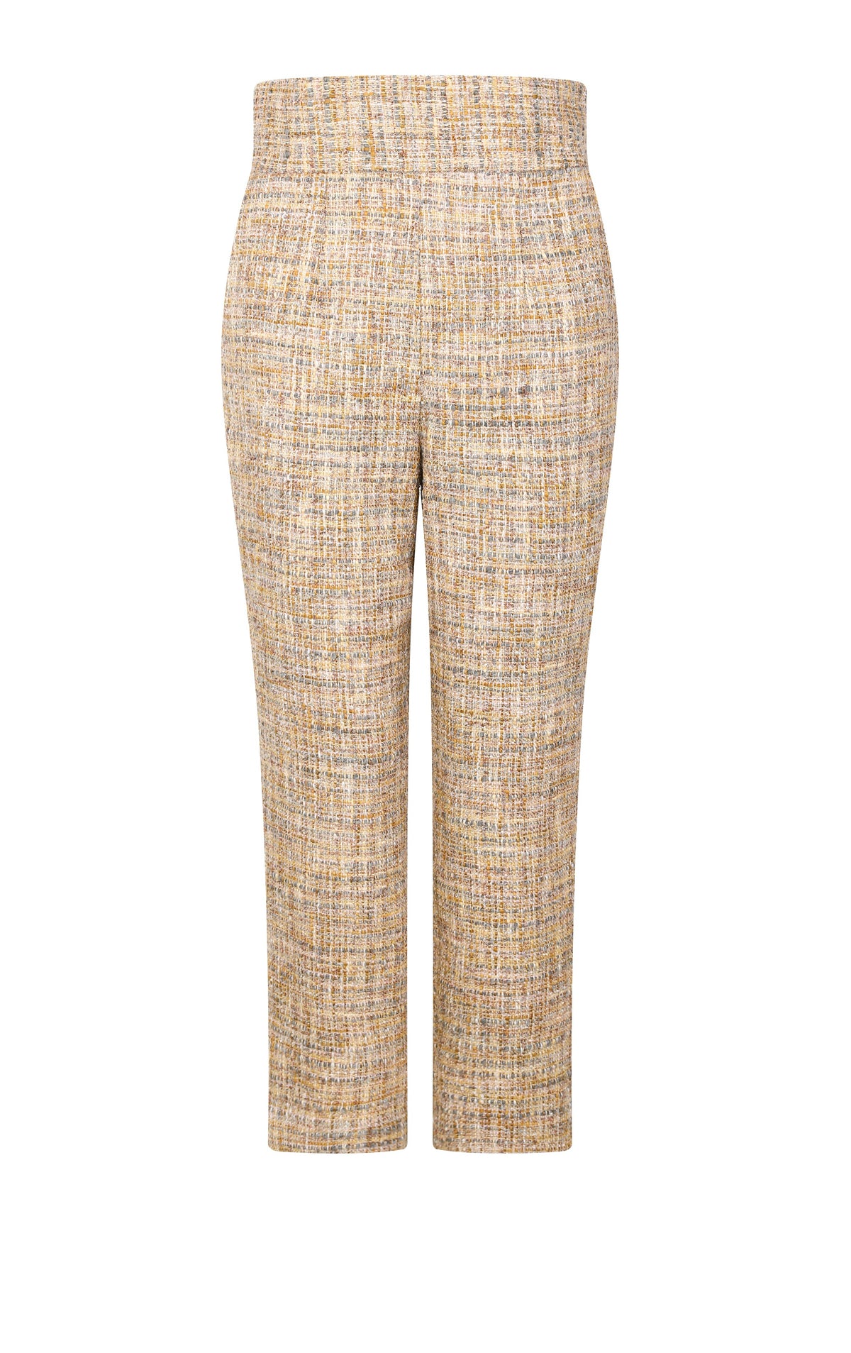 Beige Tweed Carreau Trousers