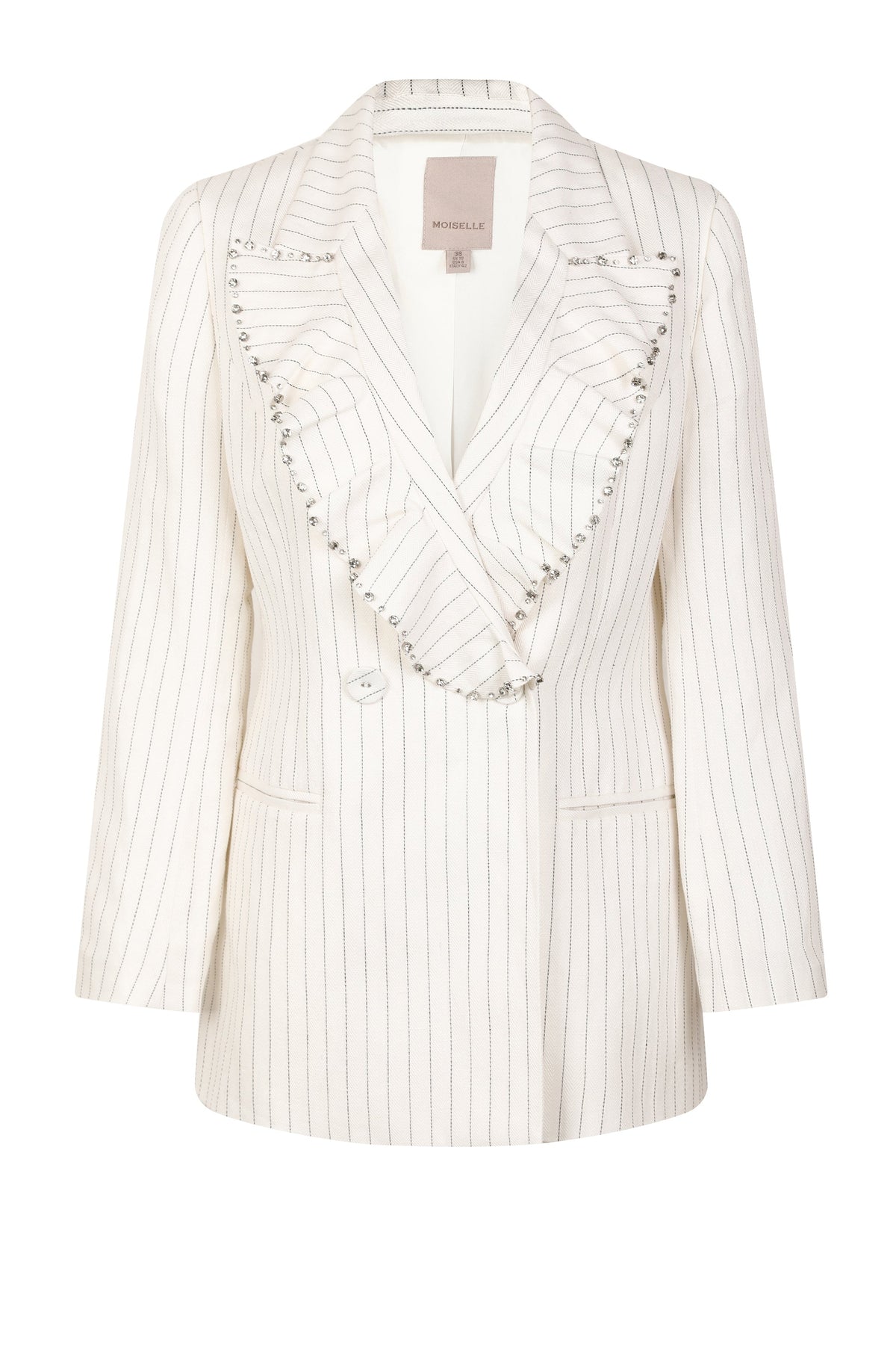 Blanc Rayure Cristal Blazer