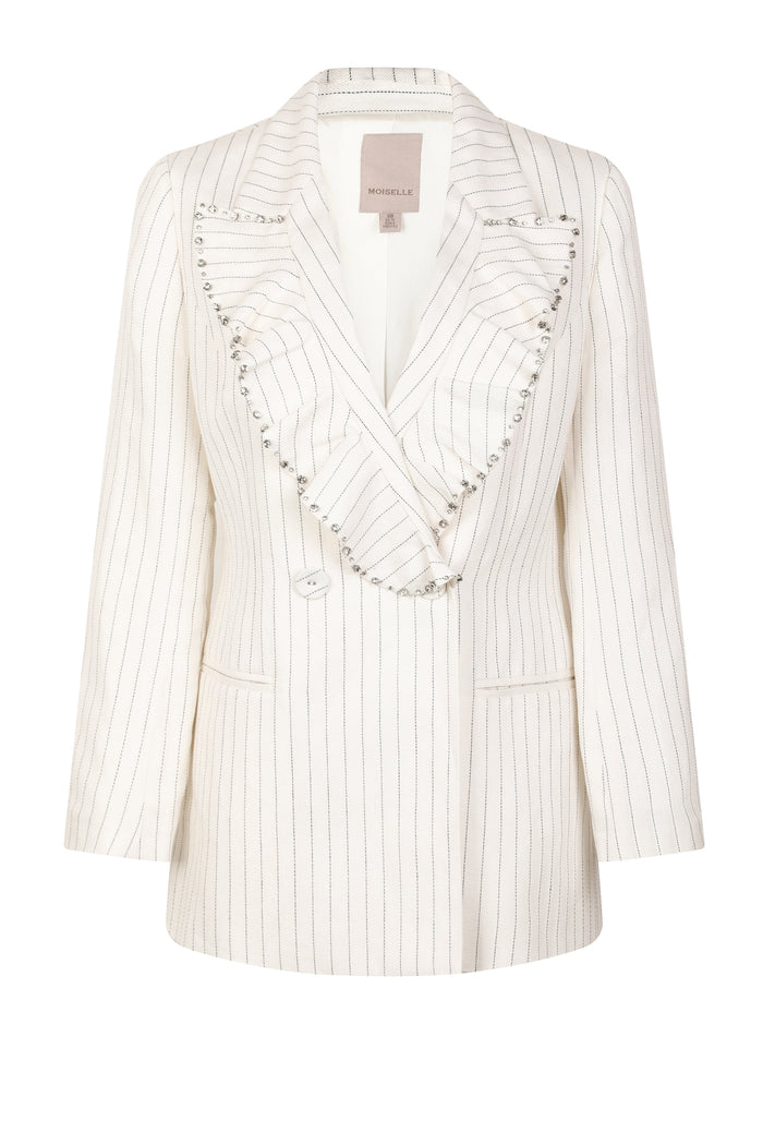 Blanc Rayure Cristal Blazer