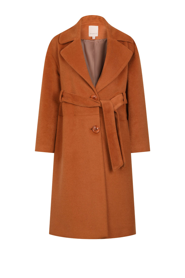 Rouille Laine Ceinturée Coat