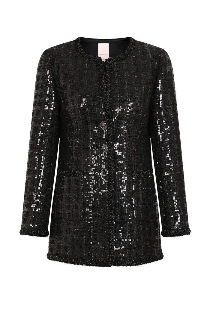 Noir Tweed Bijou Ligne Jacket