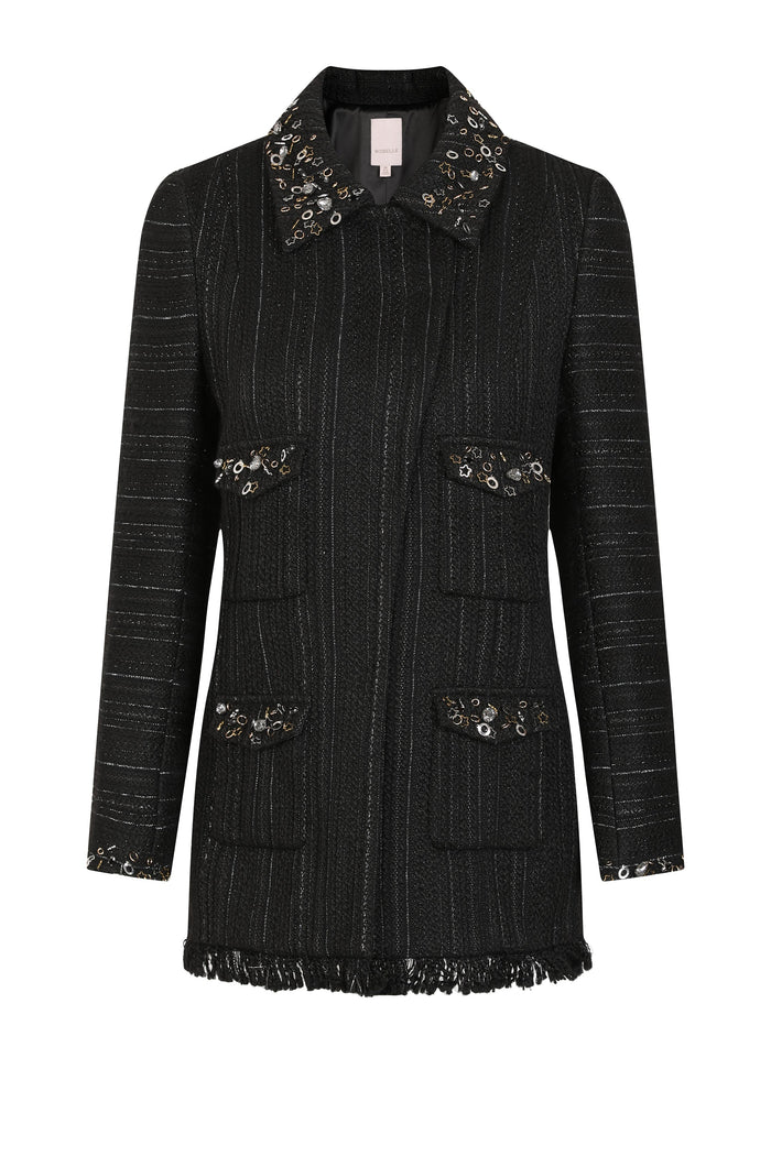 Noir Tweed Paillette Jacket
