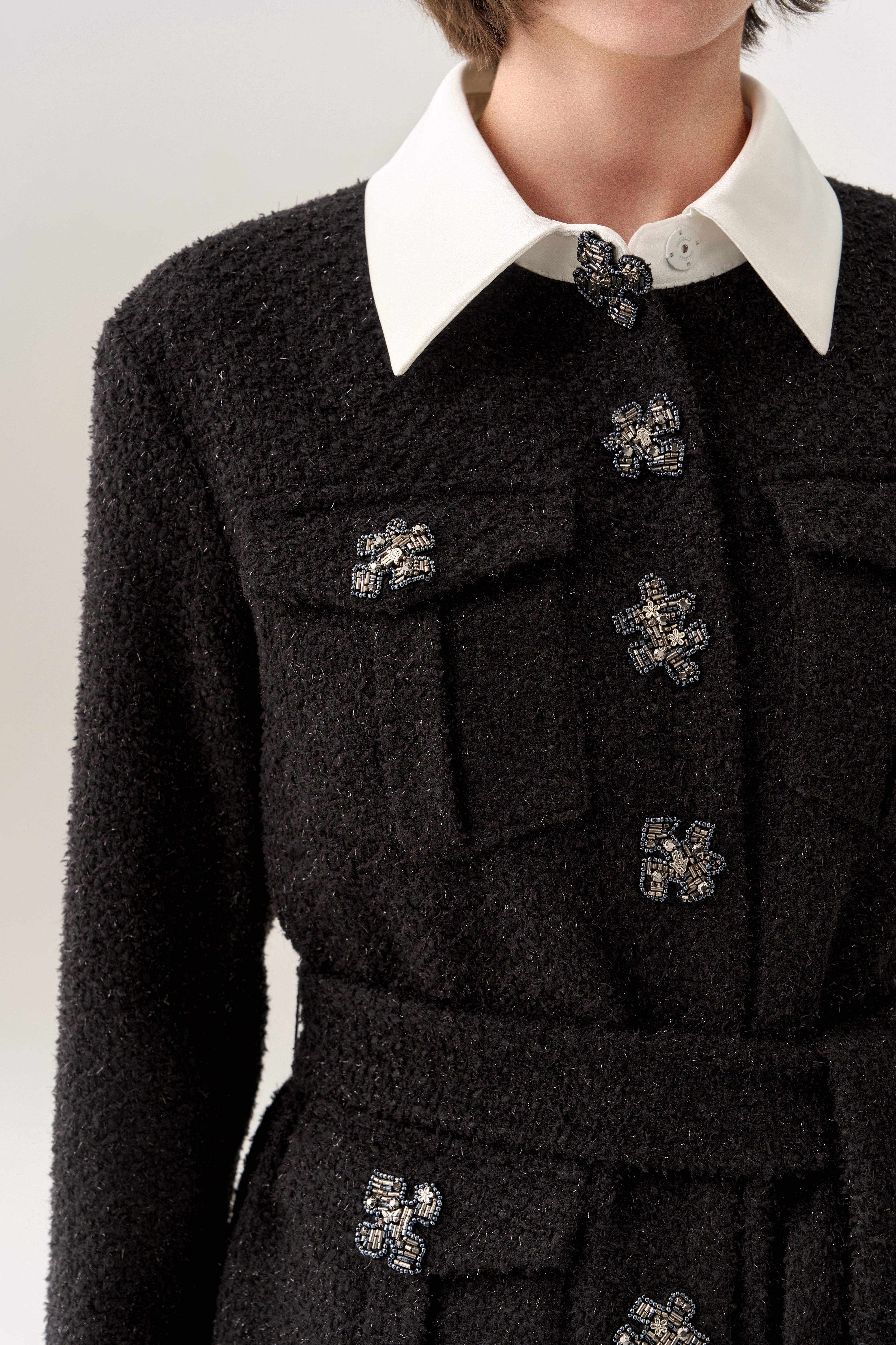 Eliska - Boucle-Tweed Jacket - Black – Nanushka