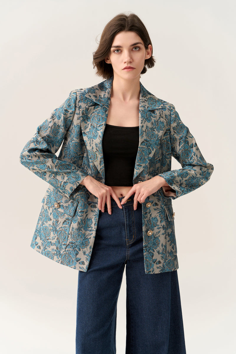 Prestige Floral Pattern Coat