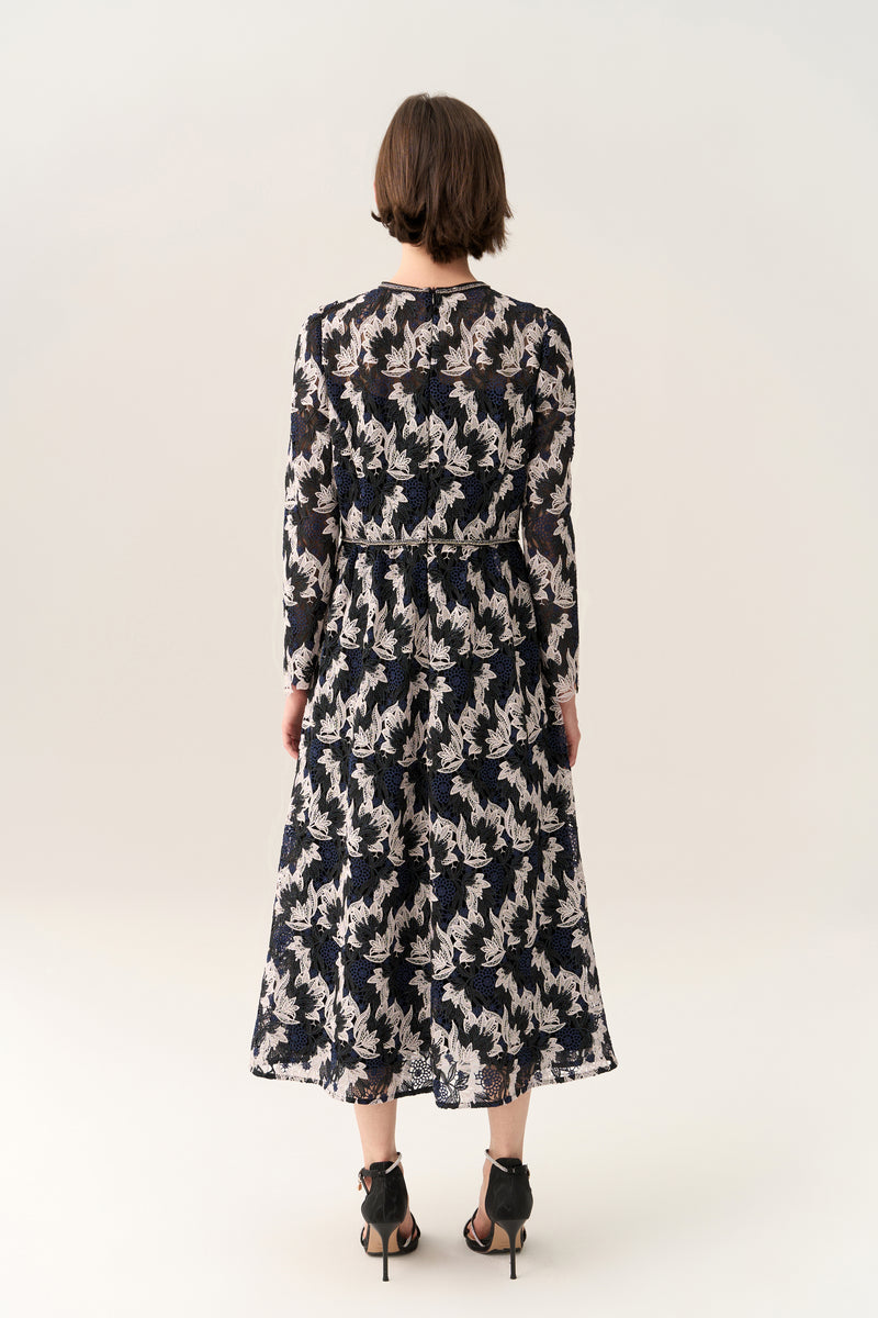 Long-sleeve Lurex Lace Dress