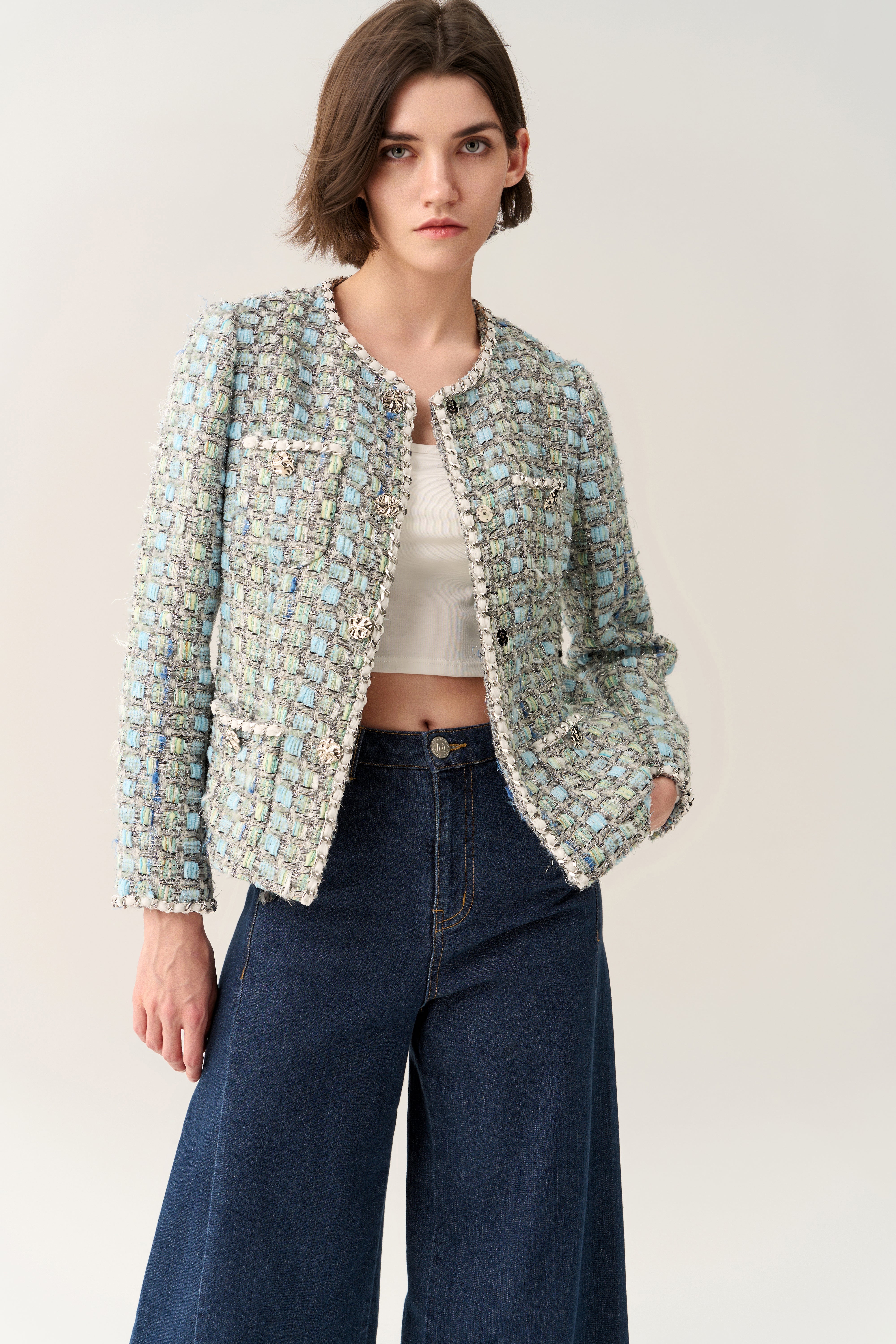 Patch-pocket Tweed Jacket