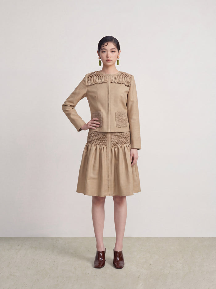 Beige Smock Texture Jacket