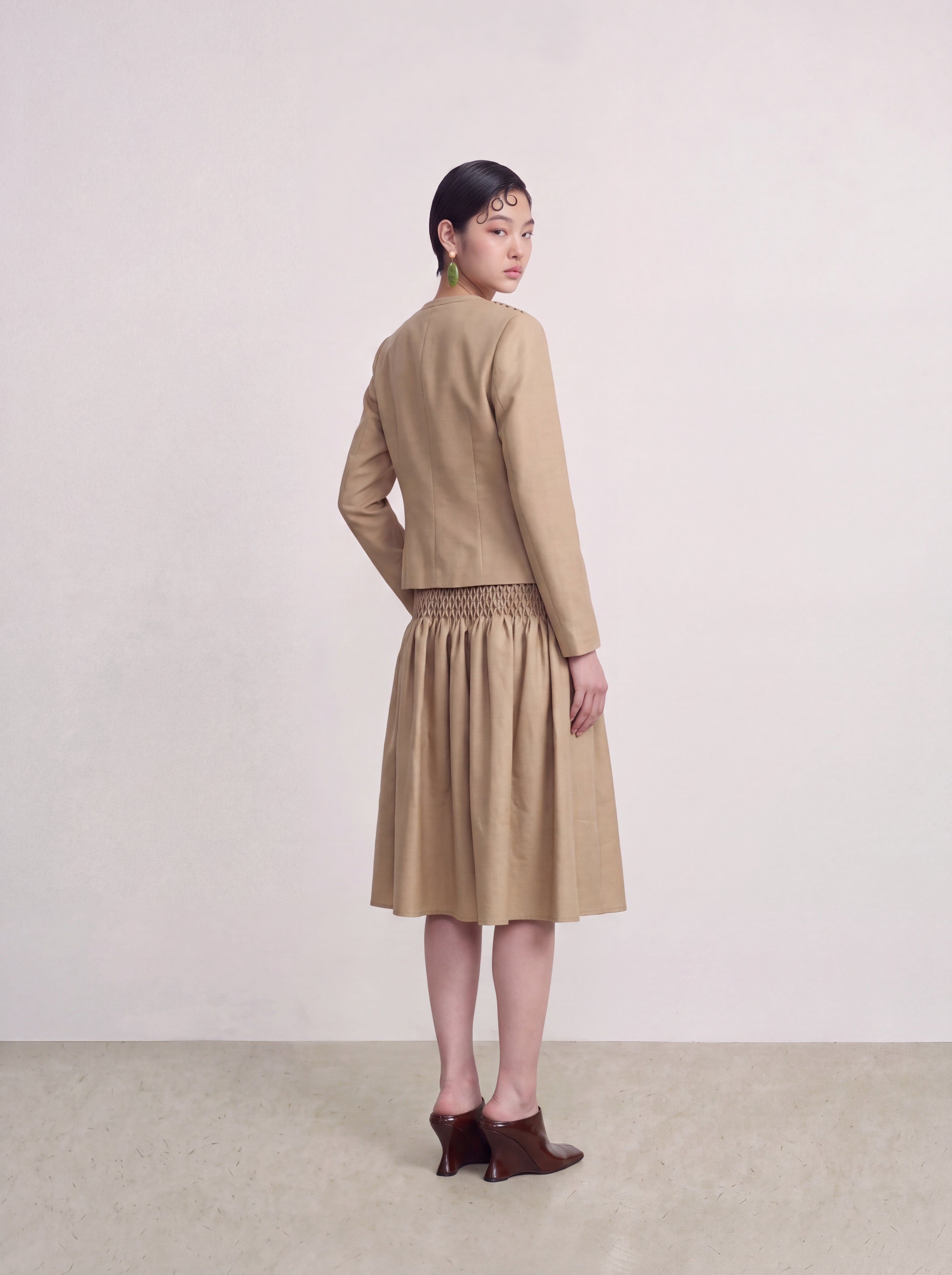 Beige Smock Texture Jacket
