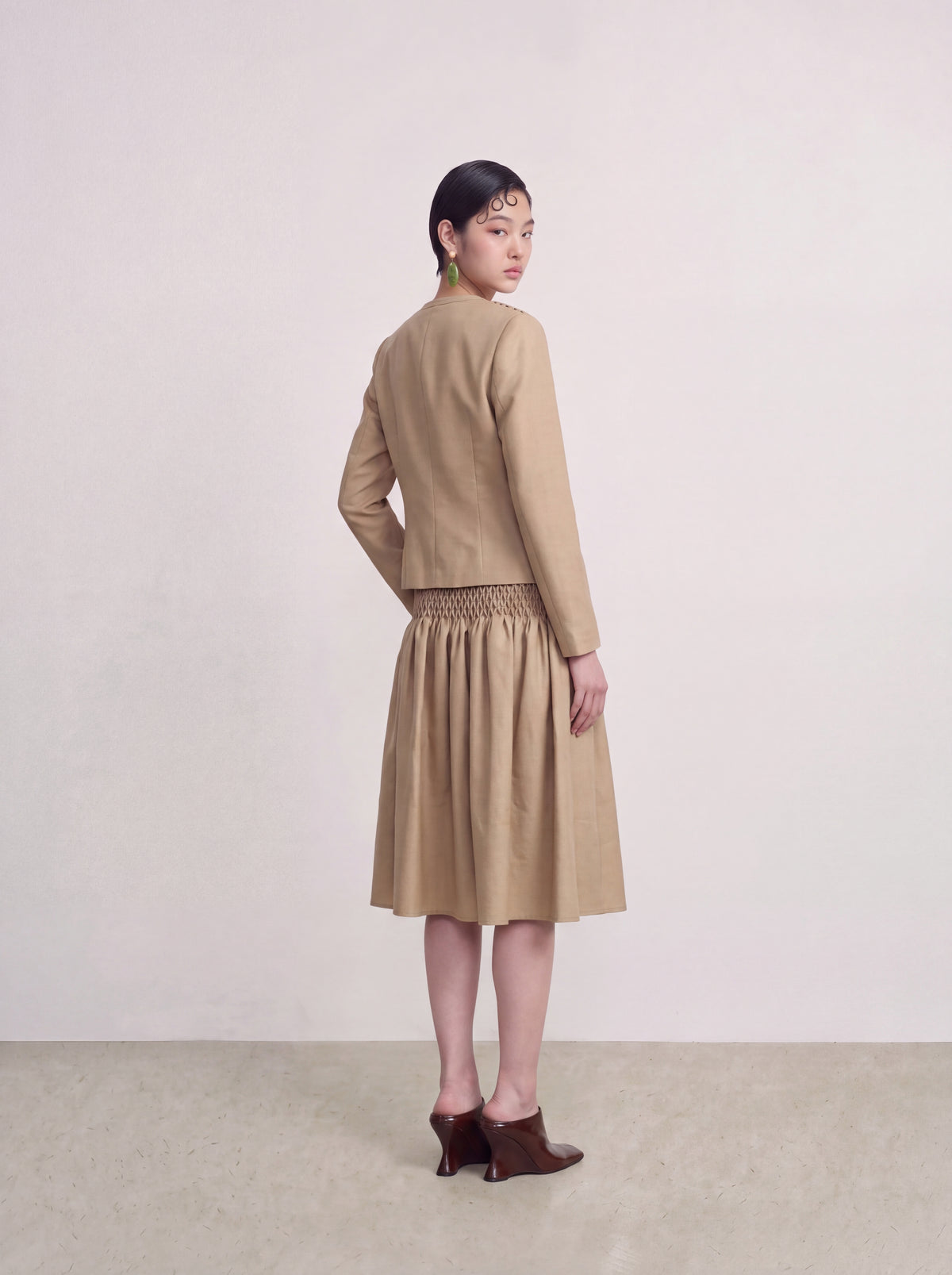 Beige Smock Texture Jacket