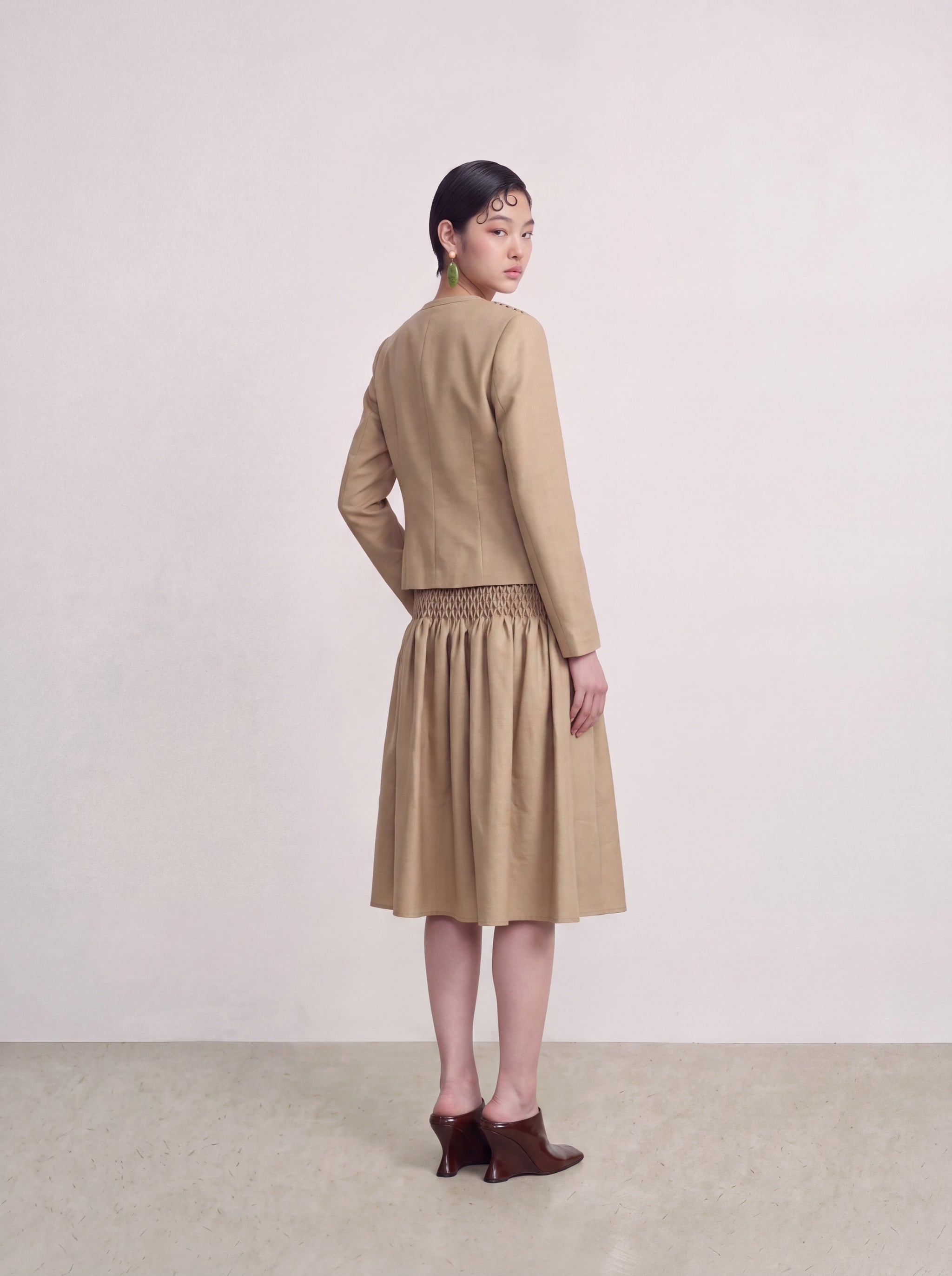 Beige Smock Texture Jacket