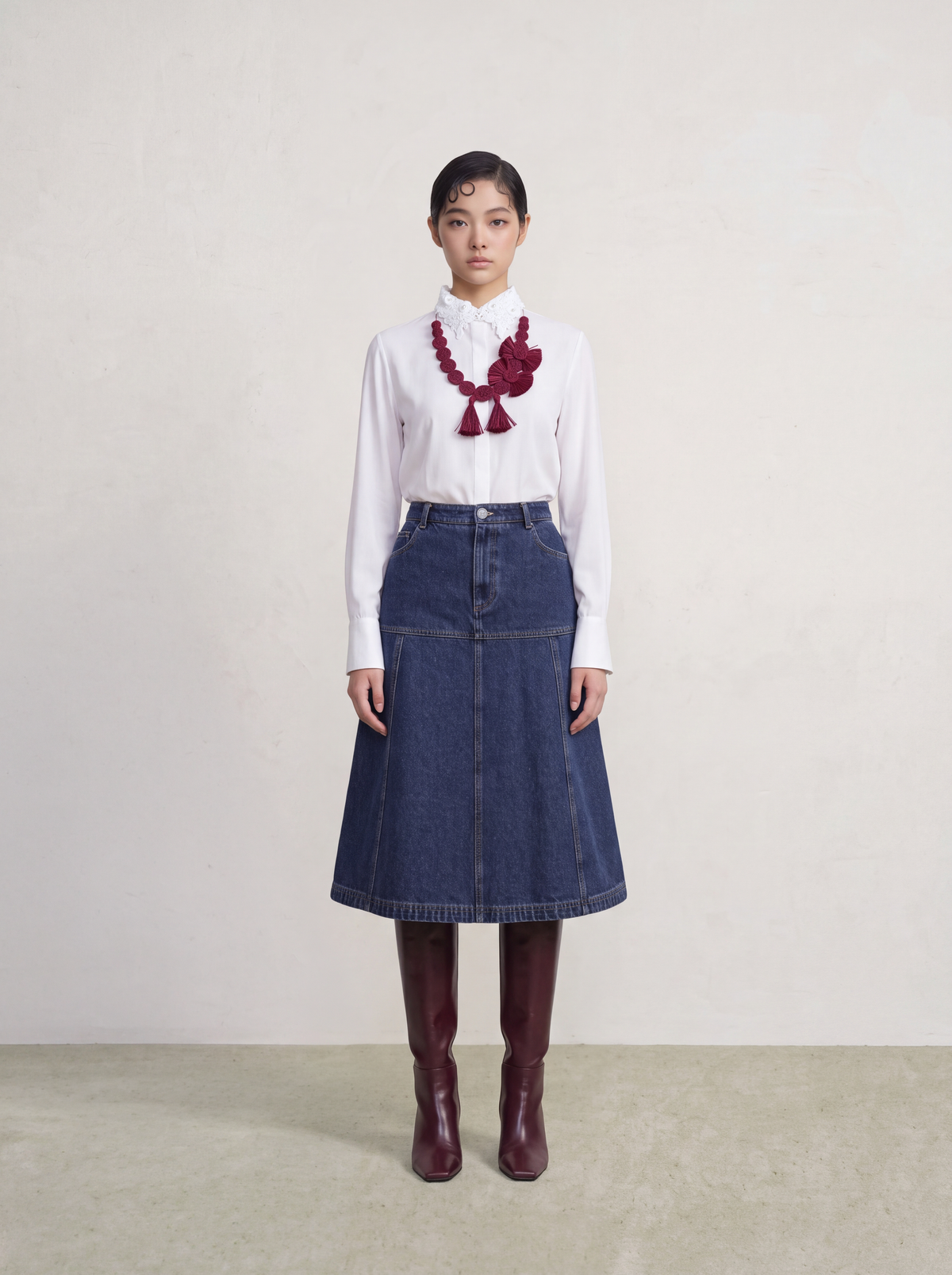 Blanc Dentelle Fleurie Blouse