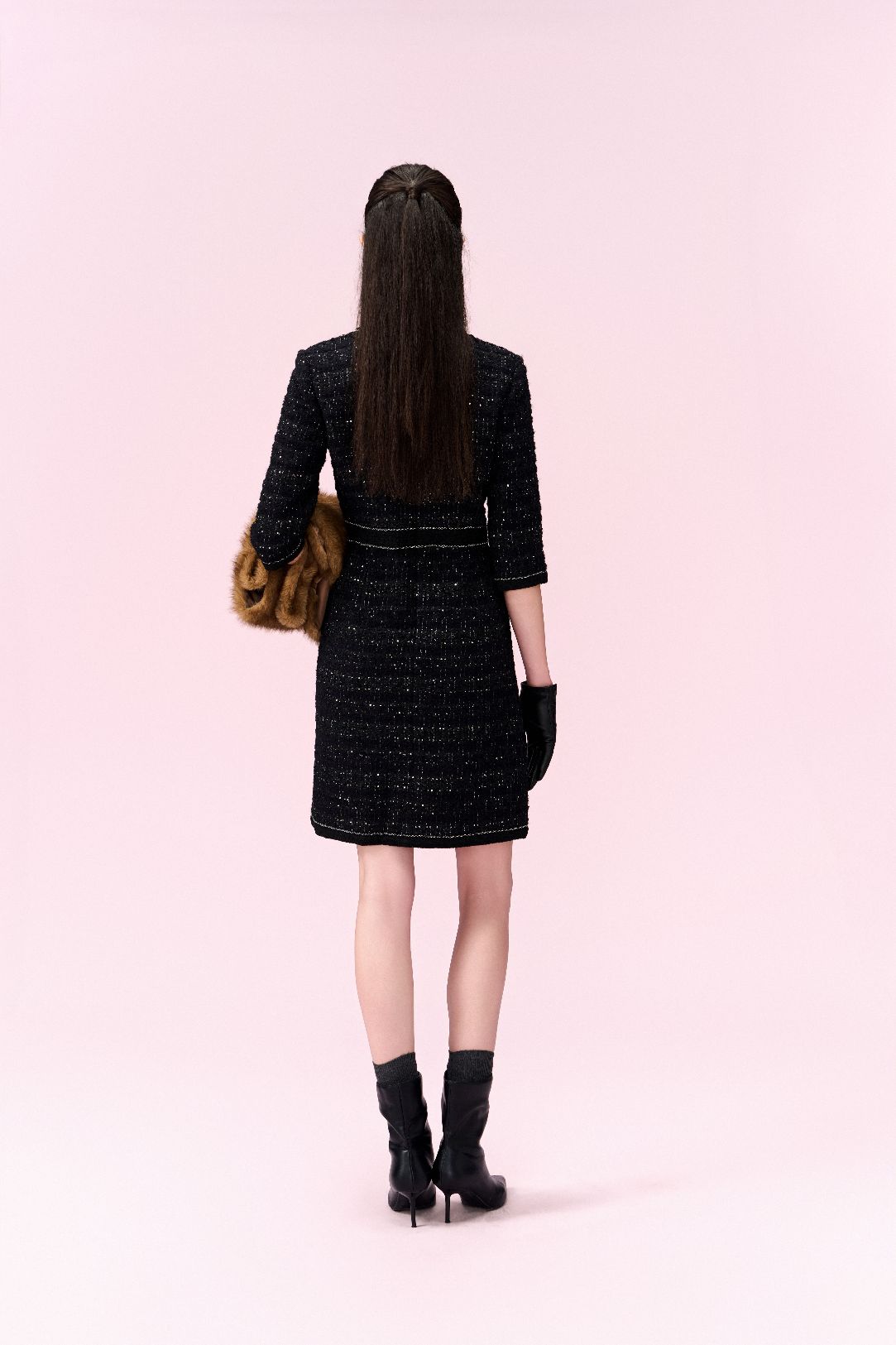 Bijou Button Tweed Dress