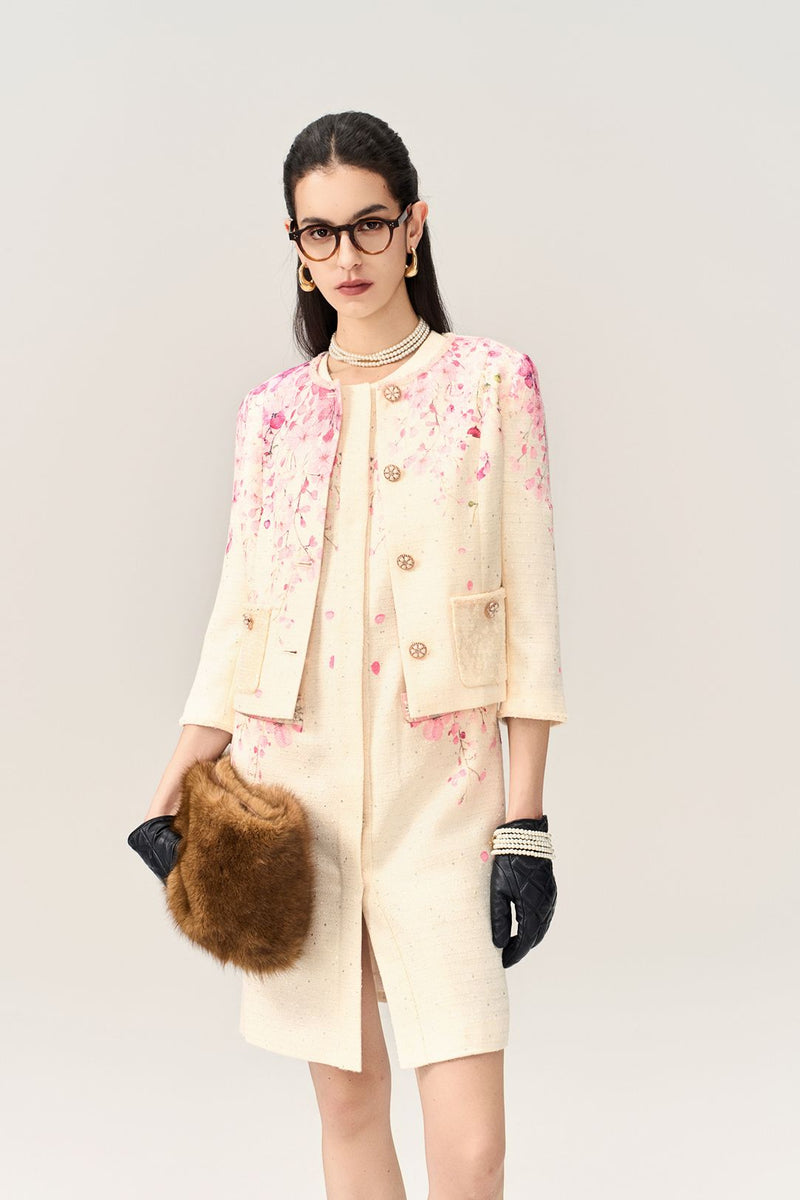 Flower Sequin Tweed Jacket