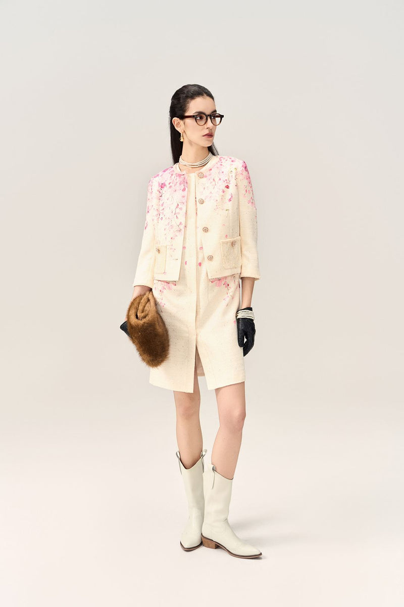 Flower Sequin Tweed Jacket