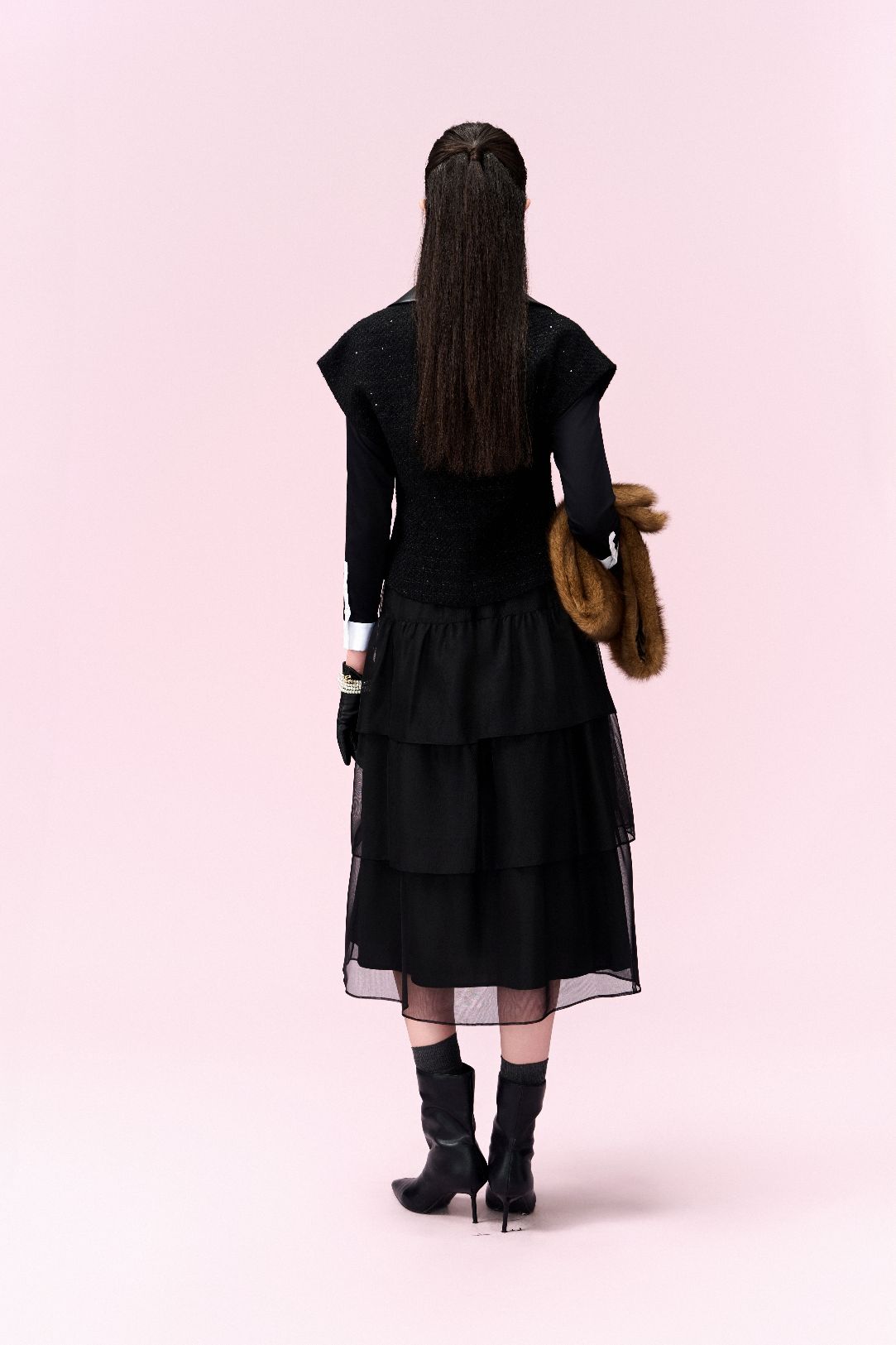 Structured Double-breasted Faux Leather Top