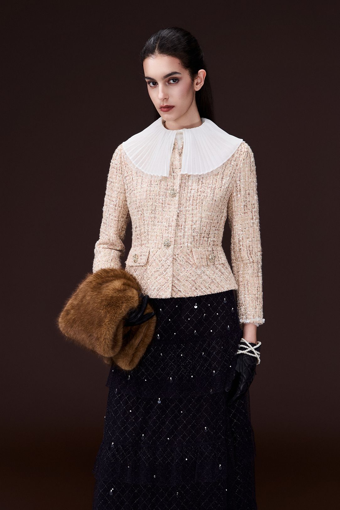 Flap-pocket Lurex Tweed Jacket