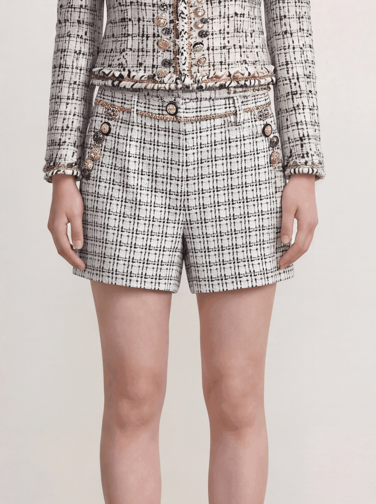 Château Check Embellished Shorts