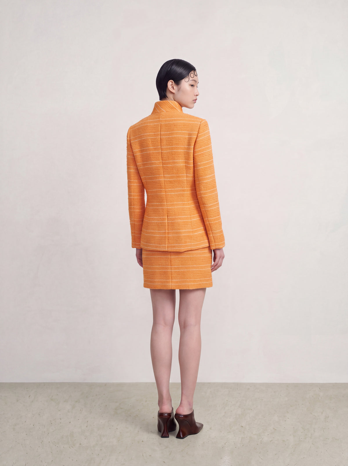 Orange Tweed Perle Bijou Jacket