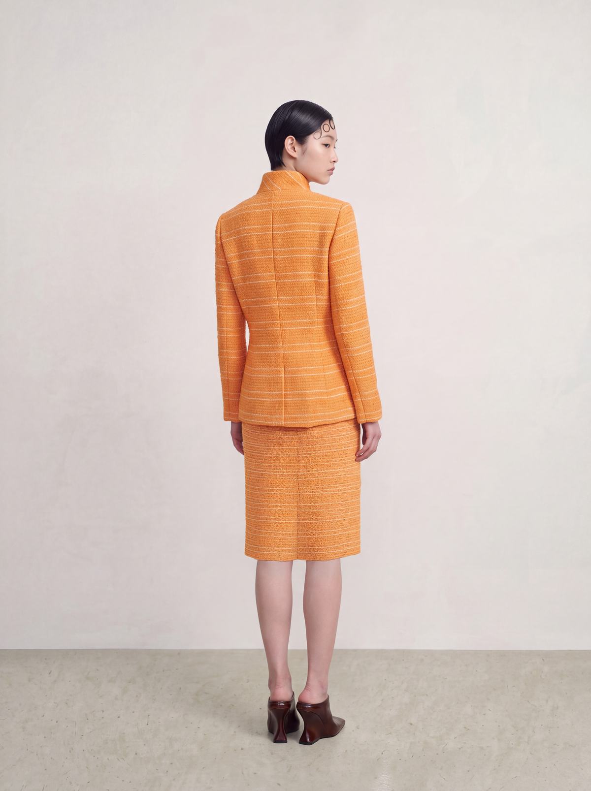 Orange Tweed Perle Bijou Jacket