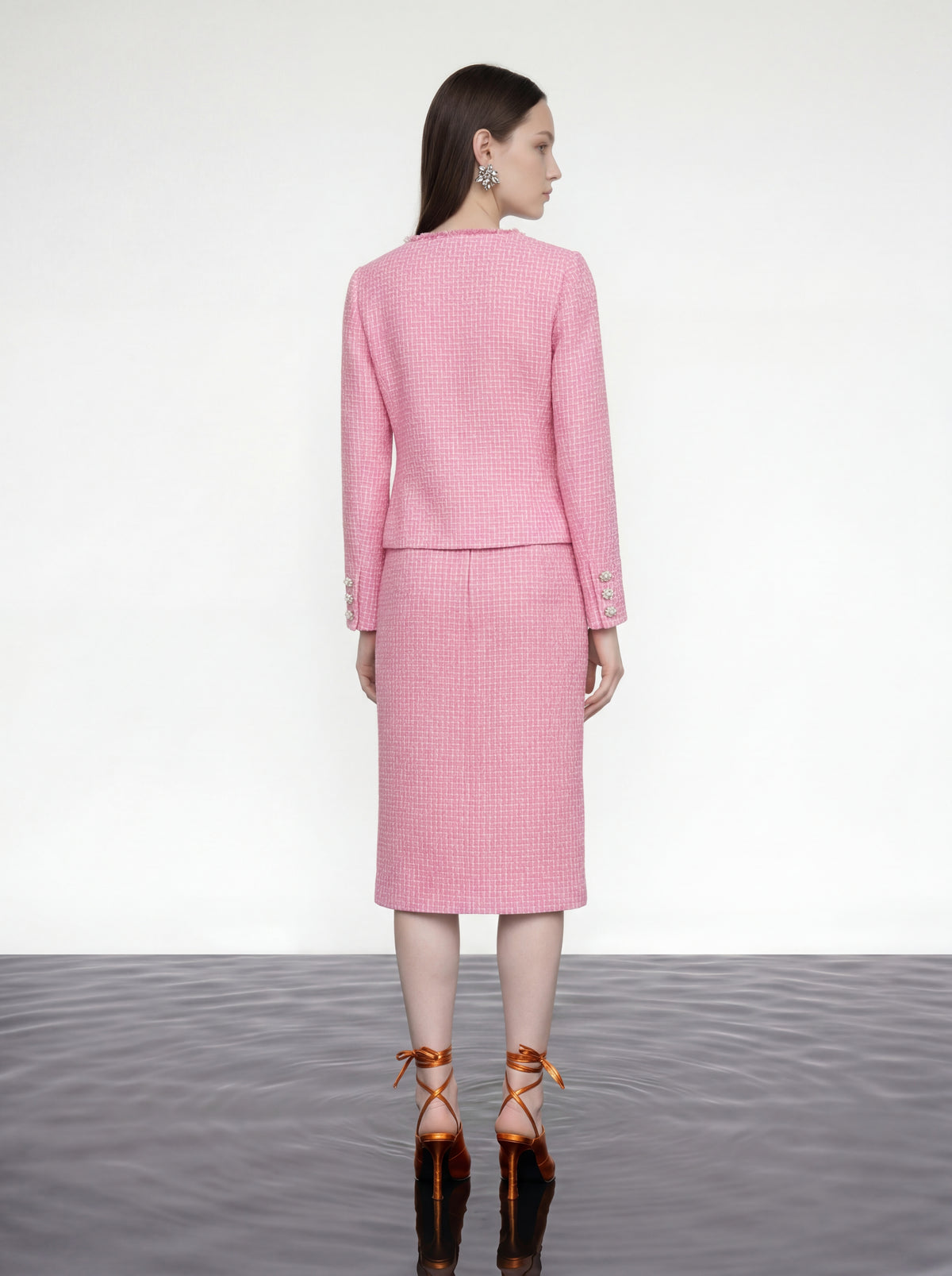 Rose Bloom Tweed Skirt