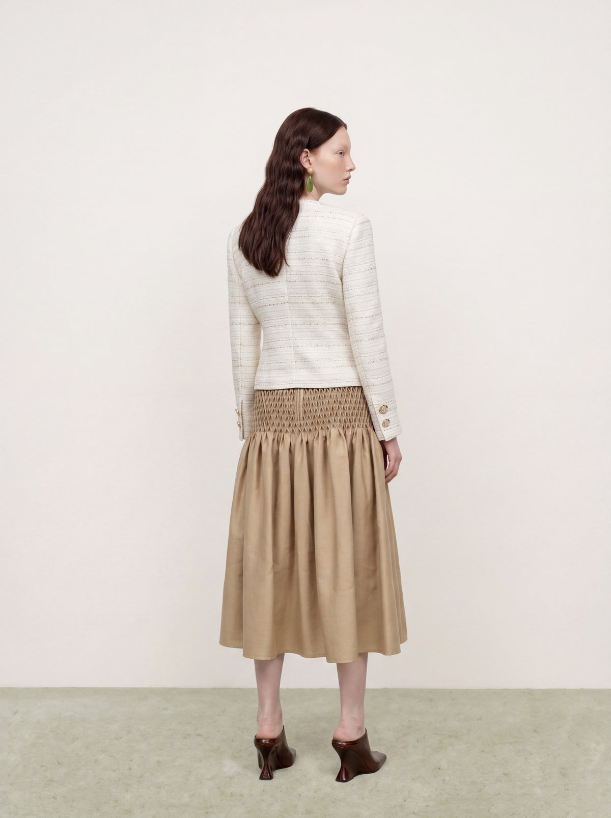 Crème Tweed Rayure Jacket