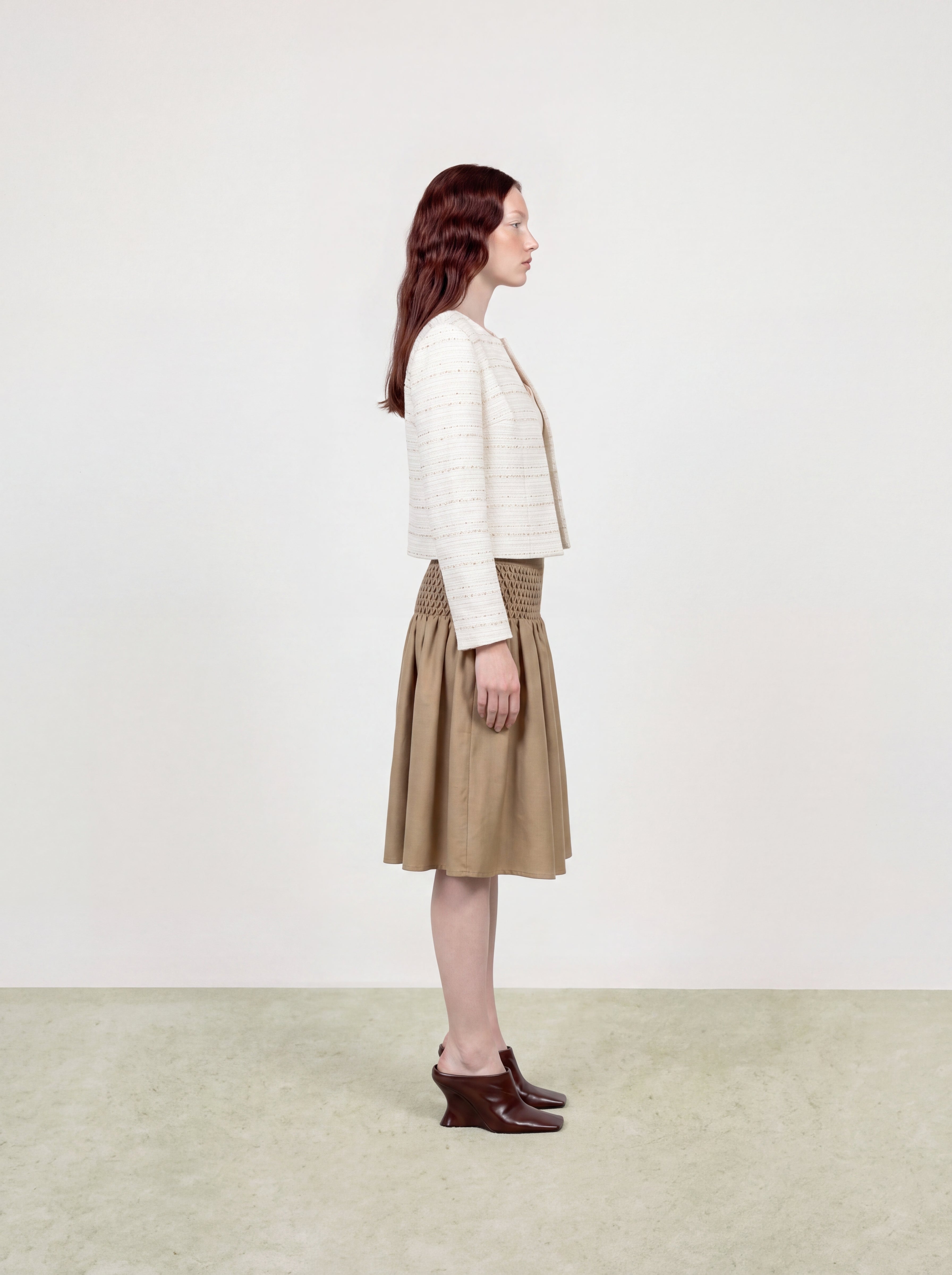 Crème Tweed Rayure Jacket
