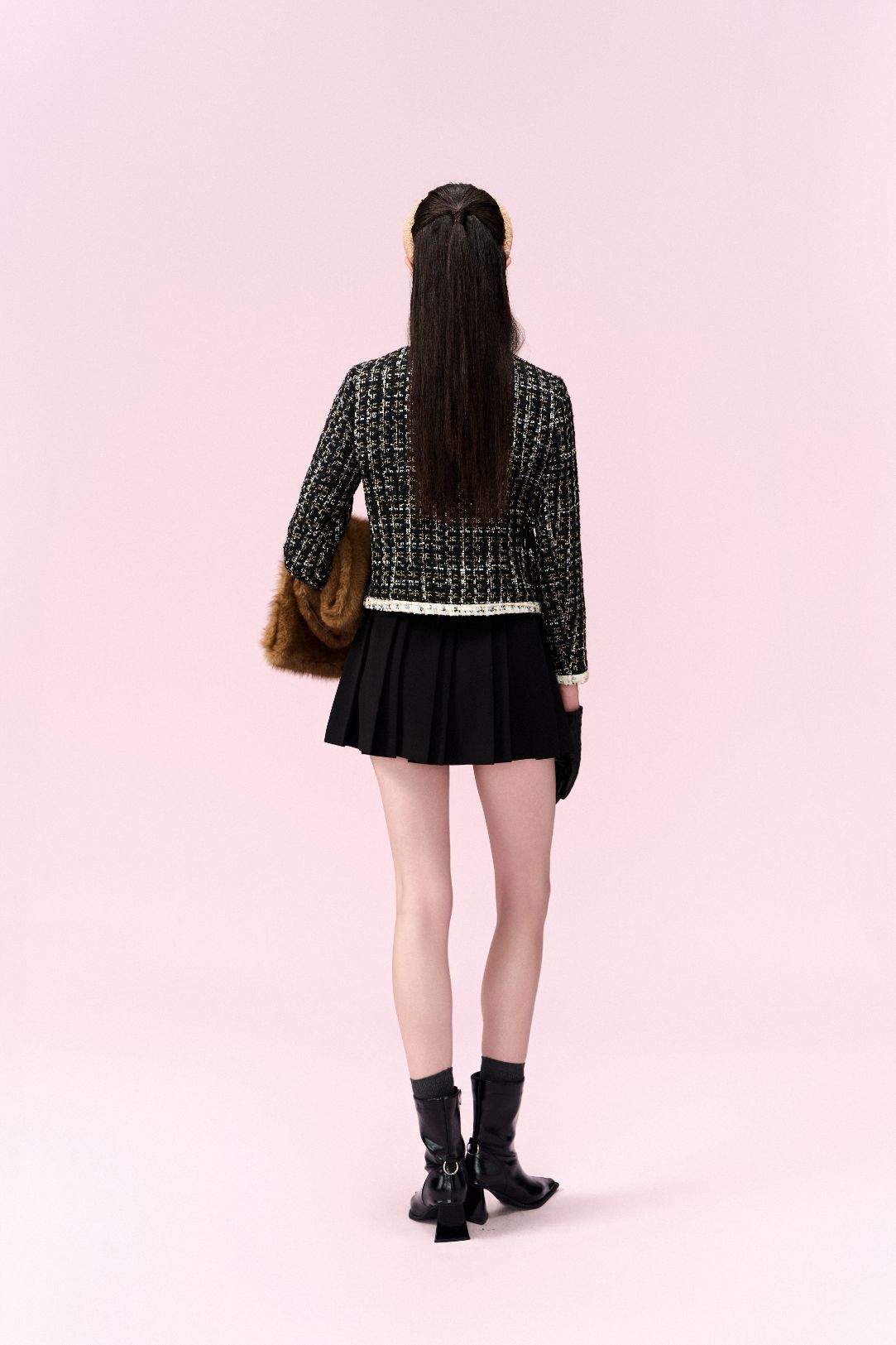 Bijou Bow Trim Tweed Jacket