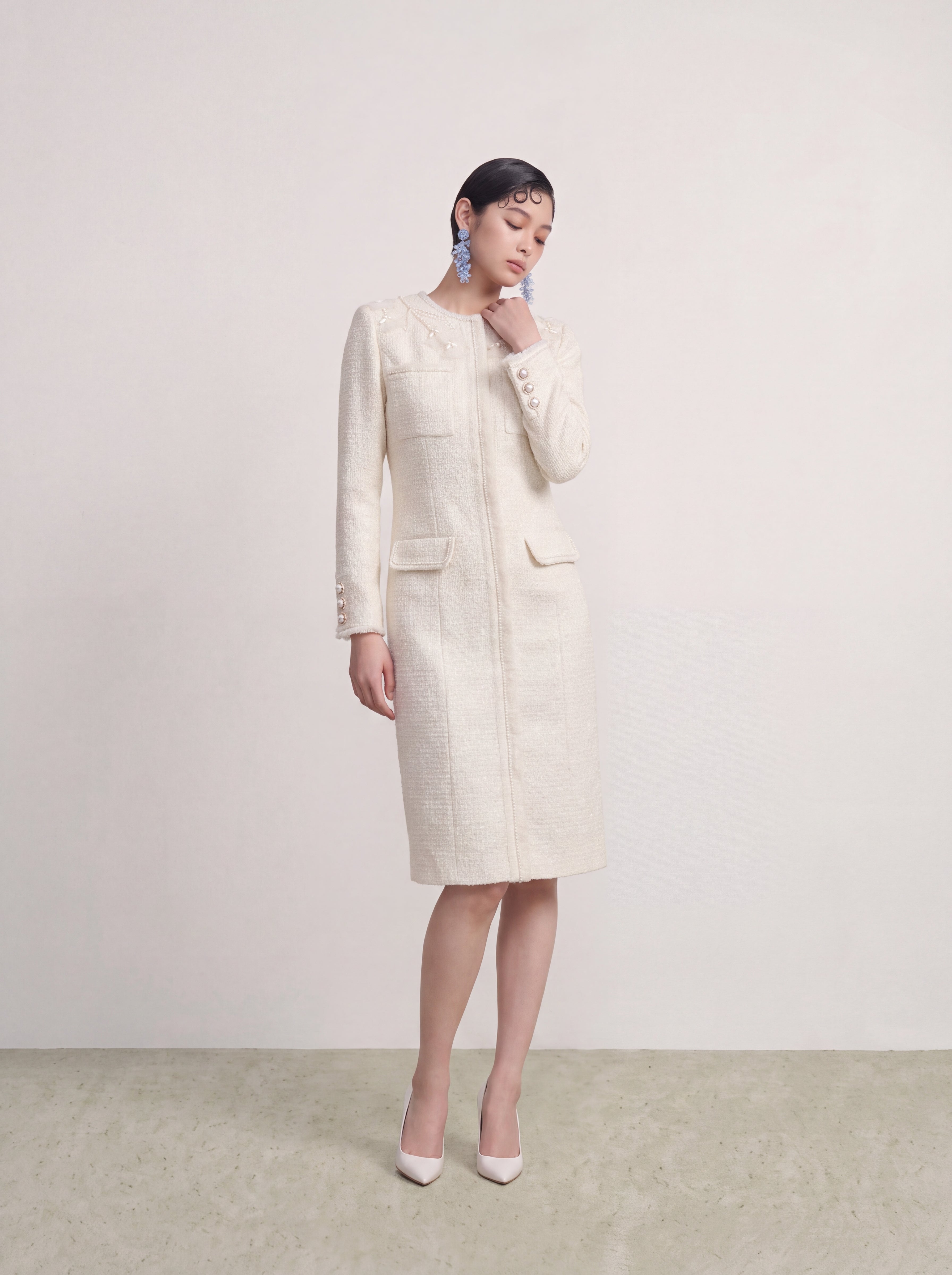 Crème Tweed Fleur Perle Jacket