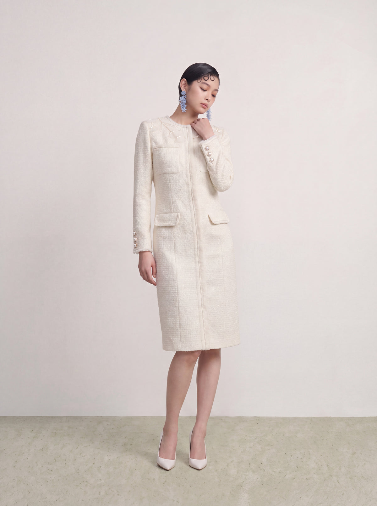 Crème Tweed Fleur Perle Jacket
