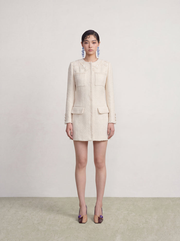 Crème Tweed Fleur Perle Jacket