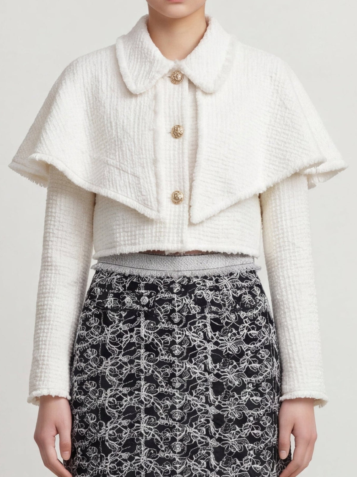 Blanc Éclat Cape Jacket