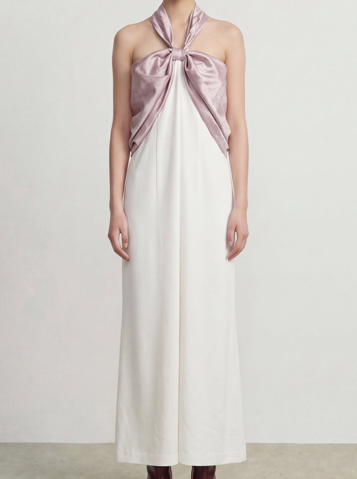 Rosé Élégance Bow Gown