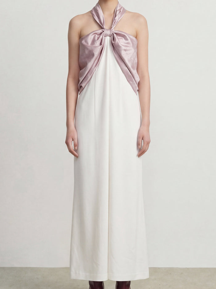 Rosé Élégance Bow Gown