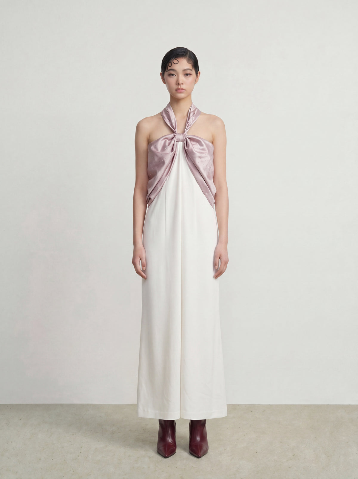 Rosé Élégance Bow Gown