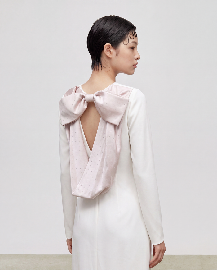 Ivory Serenité Back‑Bow Dress