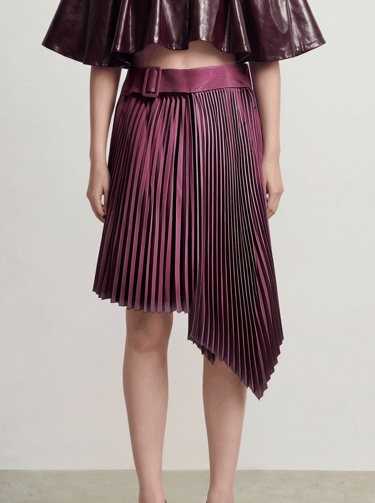 Magenta Éclat Pleated Skirt