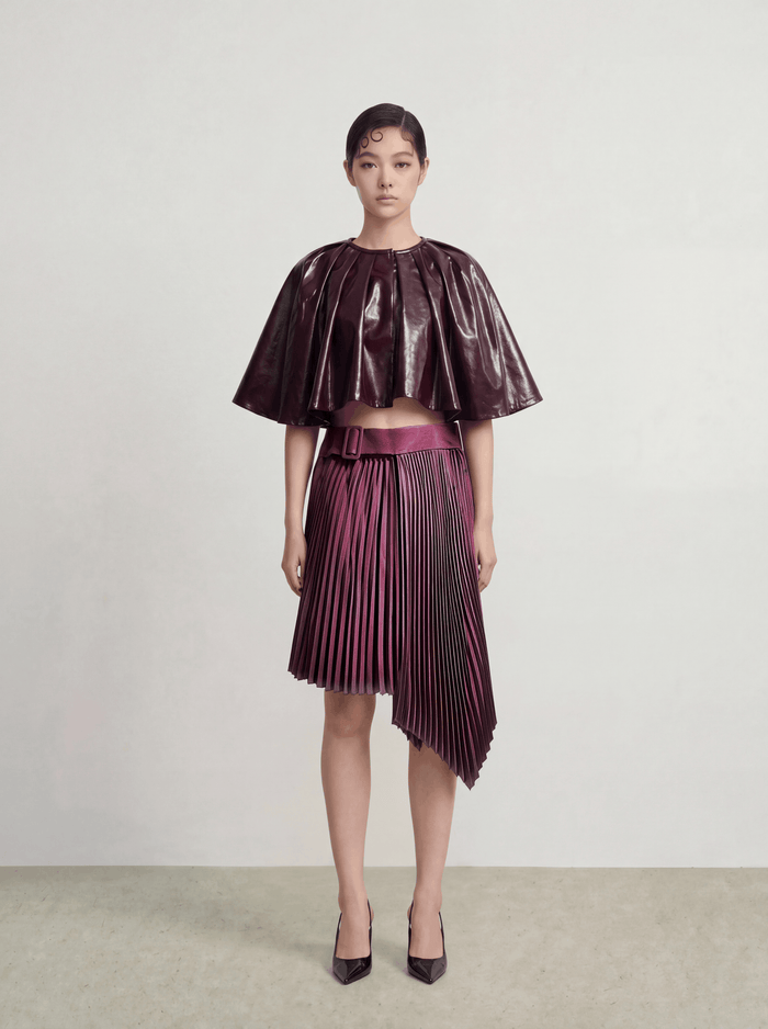 Magenta Éclat Pleated Skirt