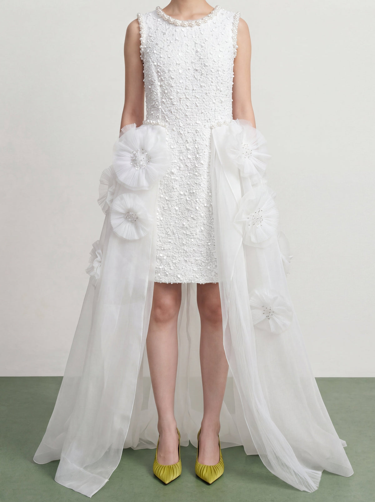 Ivory Fleur Cascade Dress