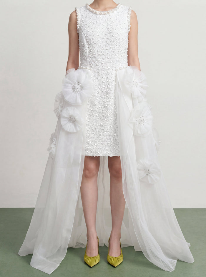 Ivory Fleur Cascade Dress