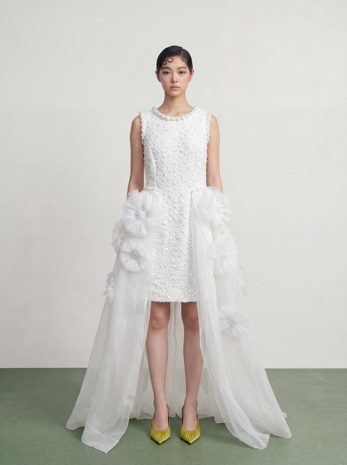 Ivory Fleur Cascade Dress