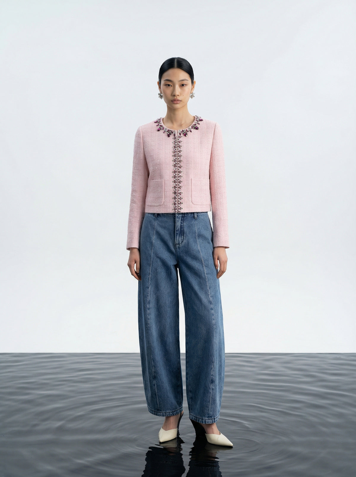 Rose Bijou Cropped Jacket