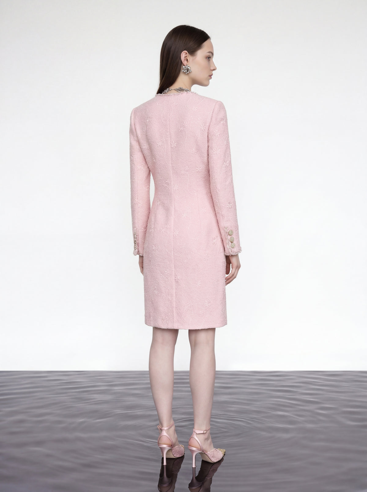 Blush Elegance Embroidered Coat