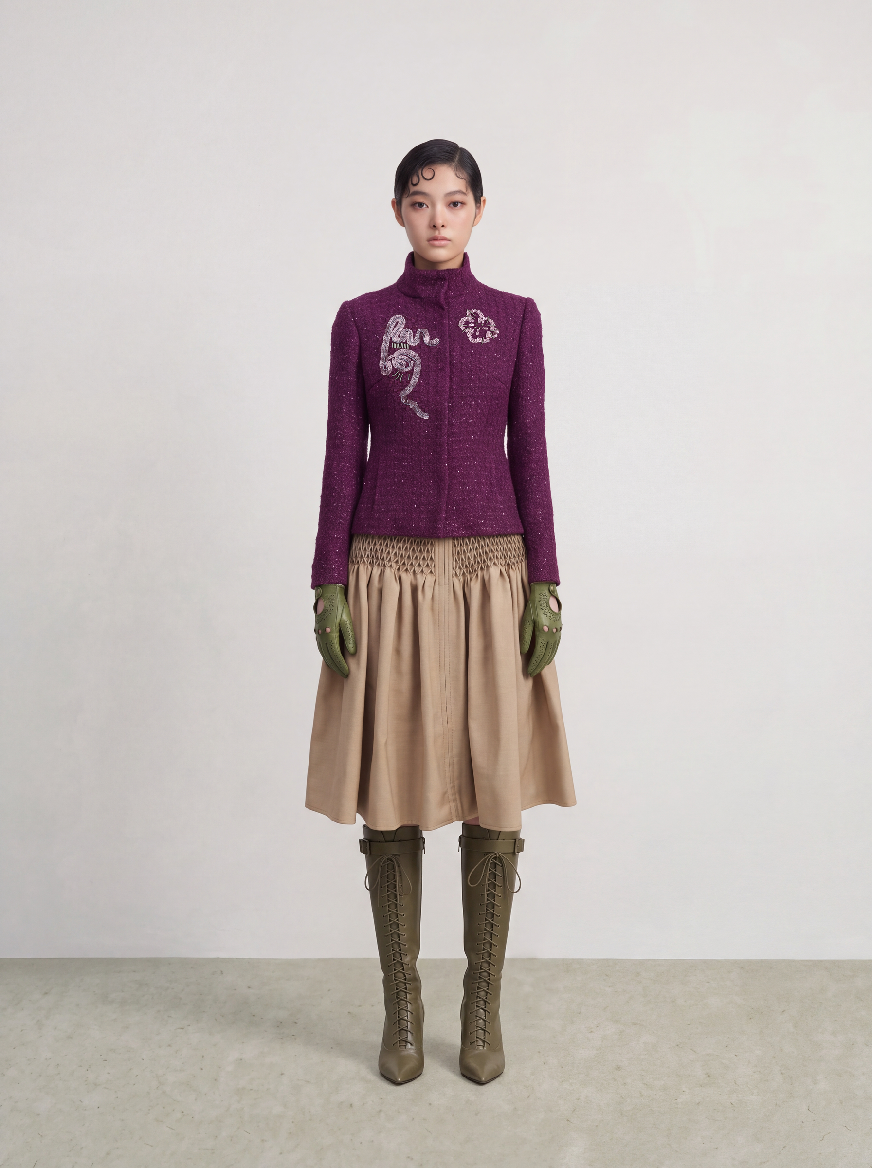Violet Tweed Fun Fleur Jacket