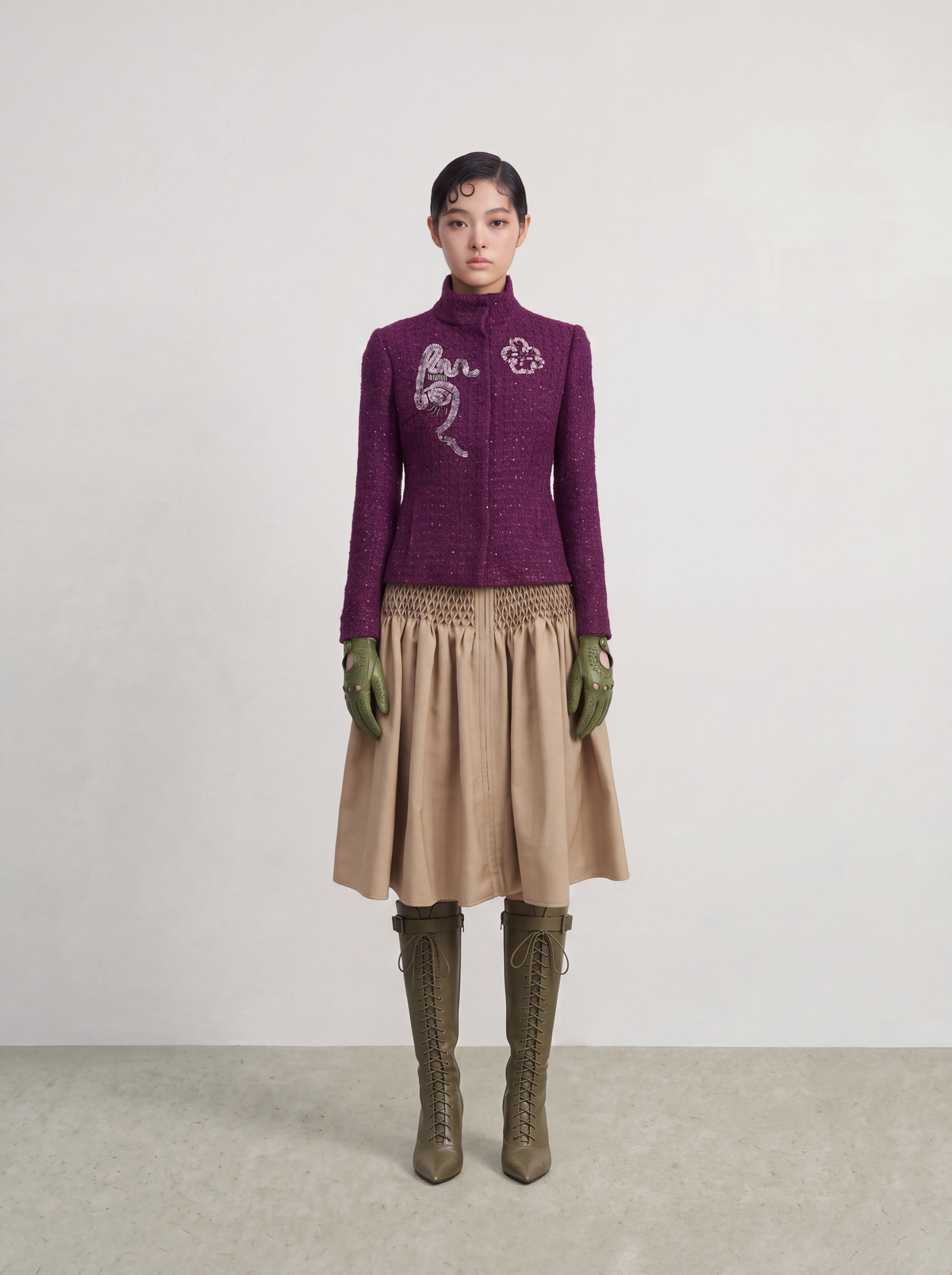 Violet Tweed Fun Fleur Jacket