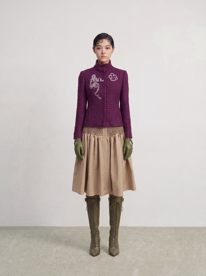 Violet Tweed Fun Fleur Jacket