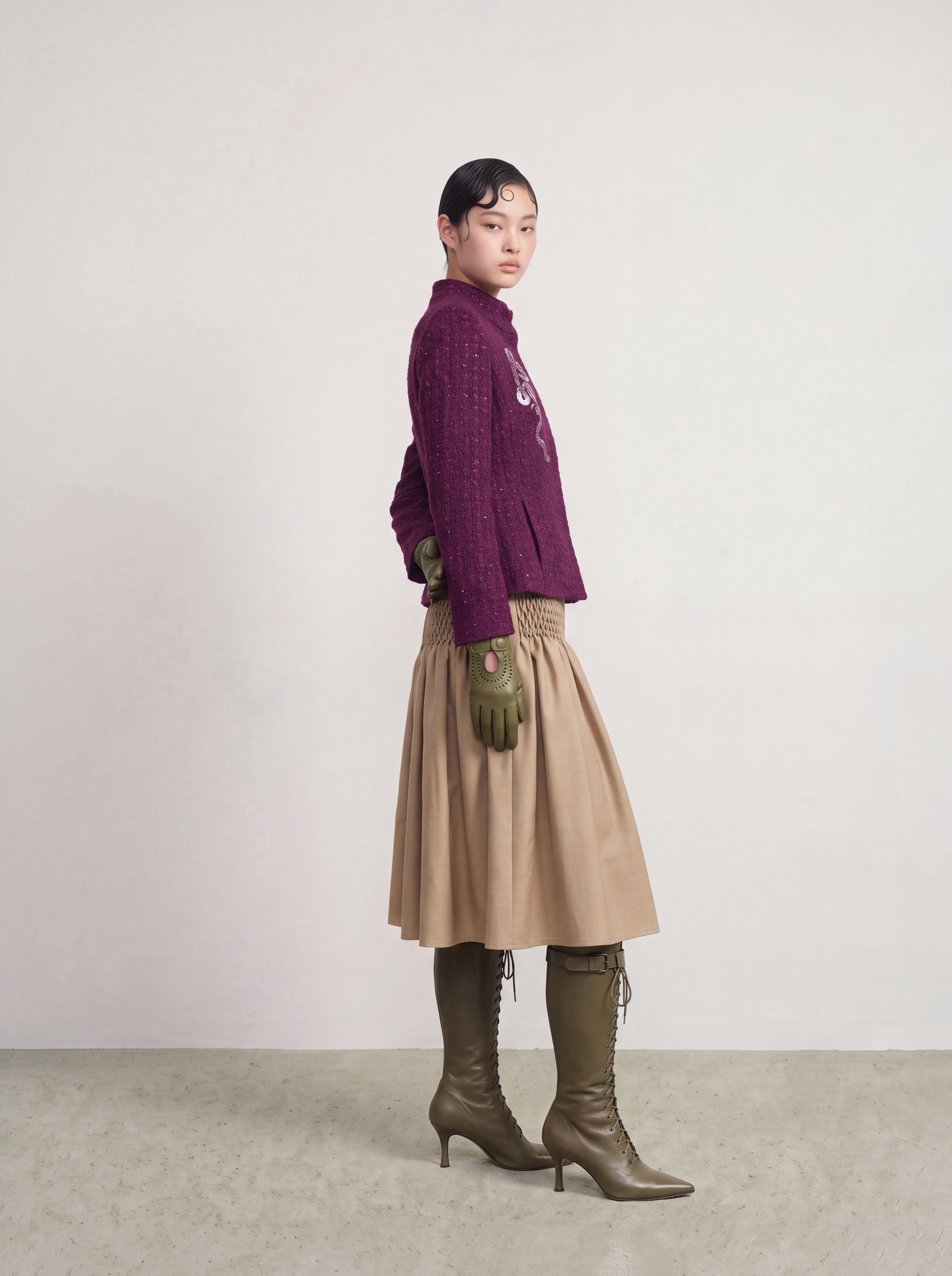 Violet Tweed Fun Fleur Jacket