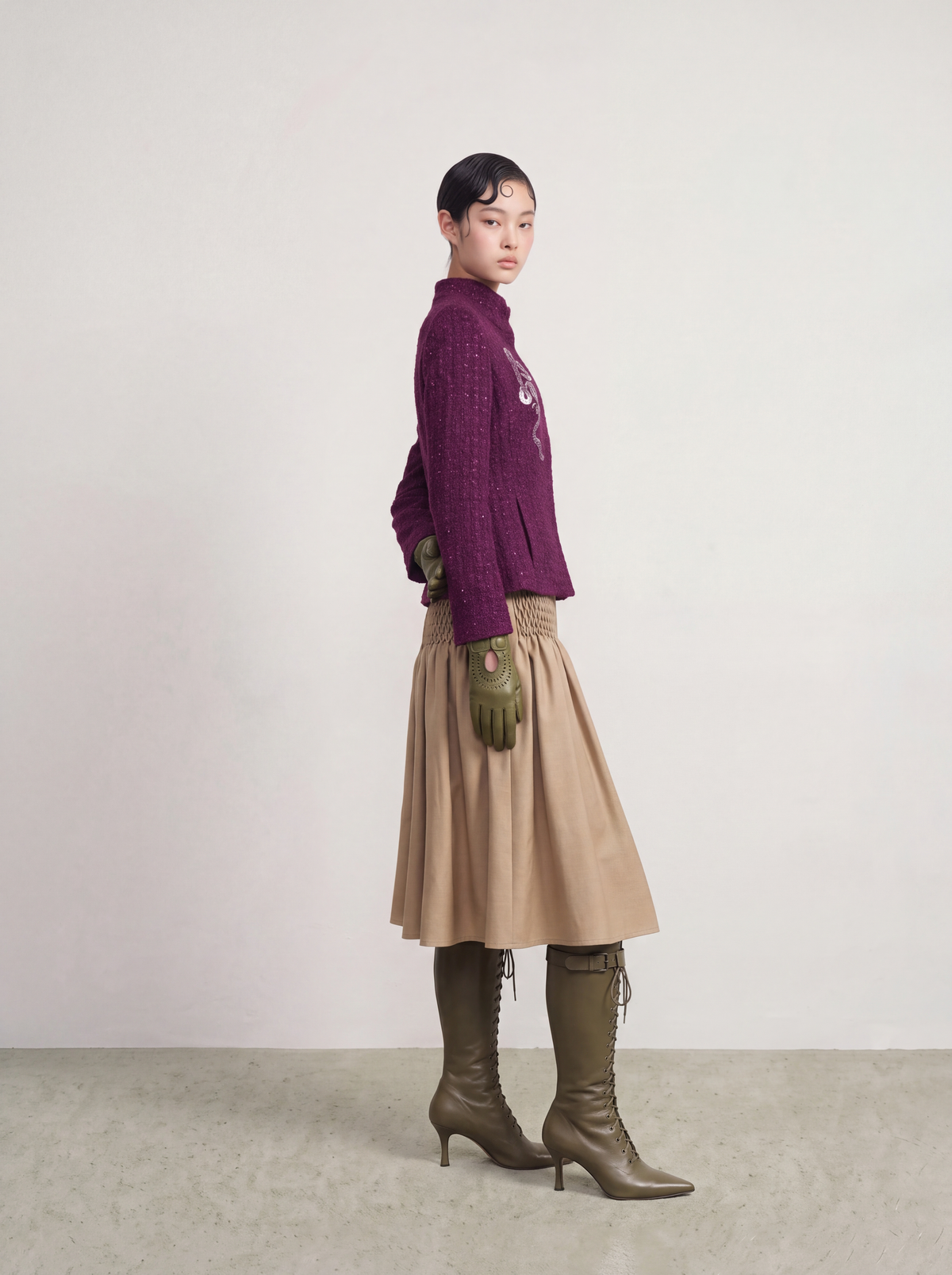 Violet Tweed Fun Fleur Jacket