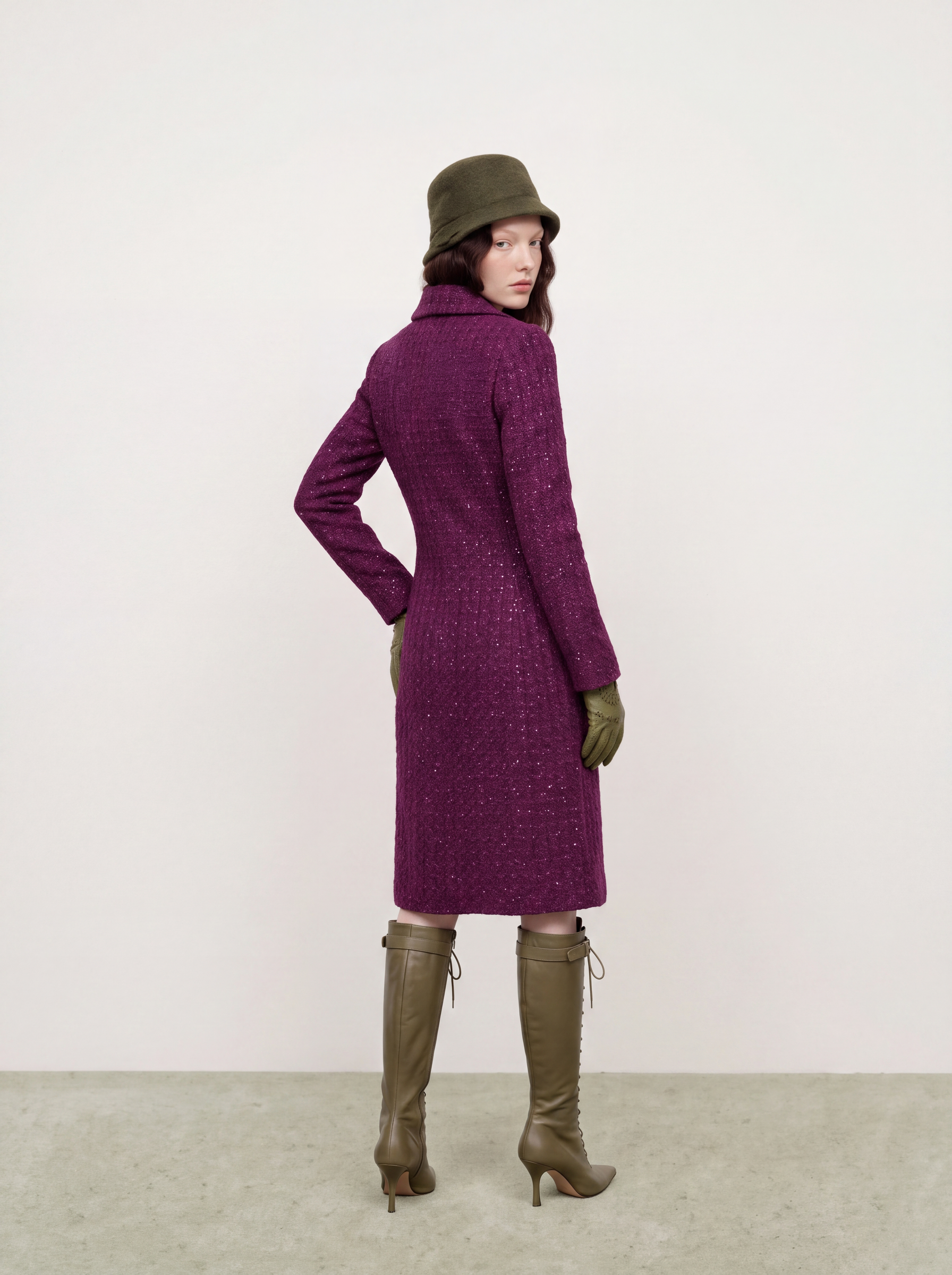 Violet Tweed Fleur Argent Coat